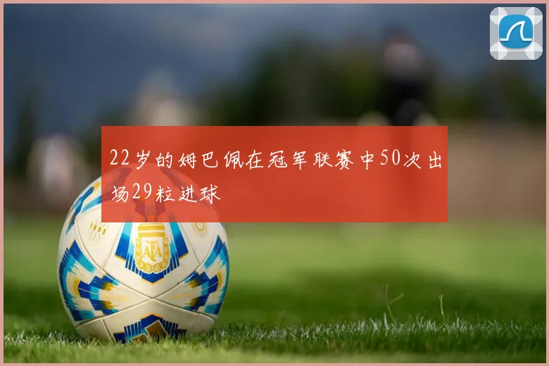 22岁的姆巴佩在冠军联赛中50次出场29粒进球
